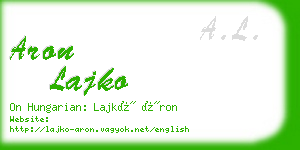 aron lajko business card